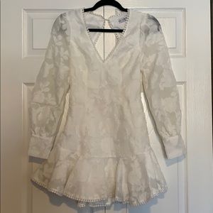 Hello Molly sleeved white lace mini dress